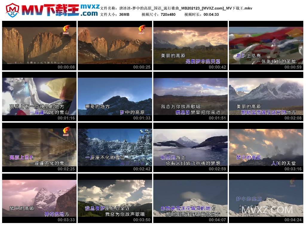 唐冰冰-梦中的高原_国语_流行歌曲_MB202123